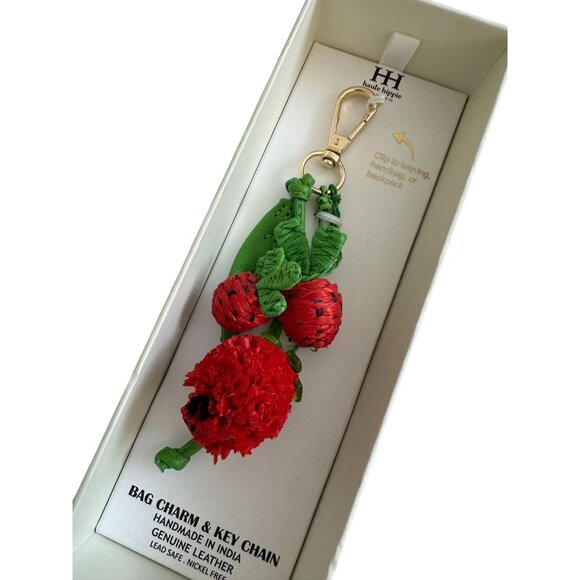 HAUTE HIPPIE Berry Woven Charm Purse Keychain NEW NIB - Picture 5 of 8